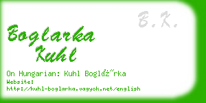 boglarka kuhl business card